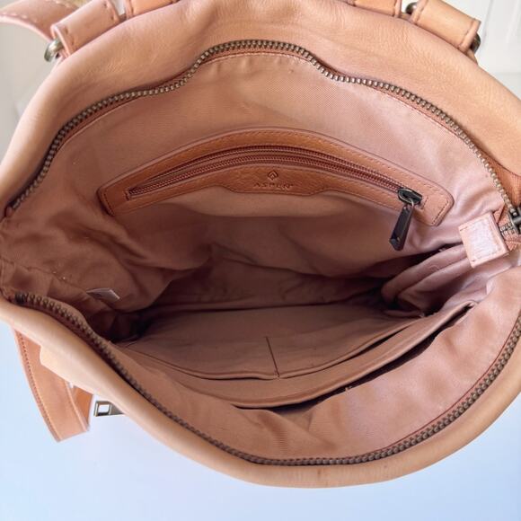 Aspen Tan Leather Convertible Backpack - Picture 8 of 10